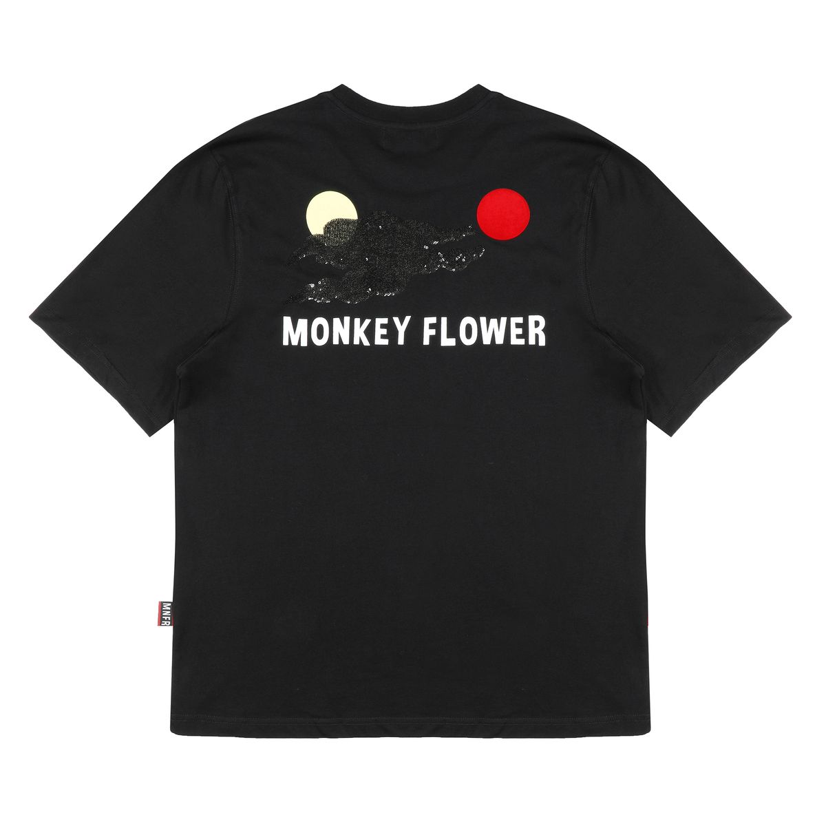 몽키플라워(Monkey Flower) 공용 몽키페이스 아트드로잉 반팔티셔츠/MM1WTS08U BLACK