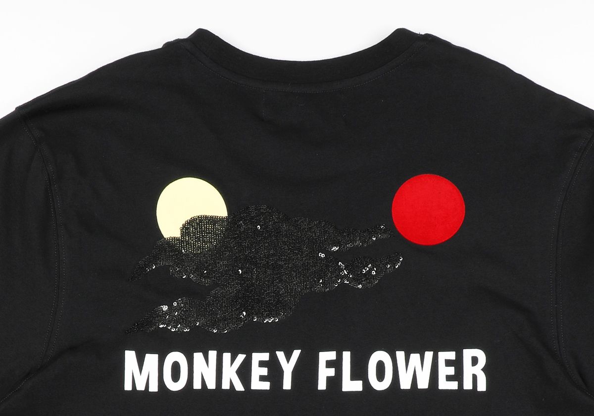 몽키플라워(Monkey Flower) 공용 몽키페이스 아트드로잉 반팔티셔츠/MM1WTS08U BLACK