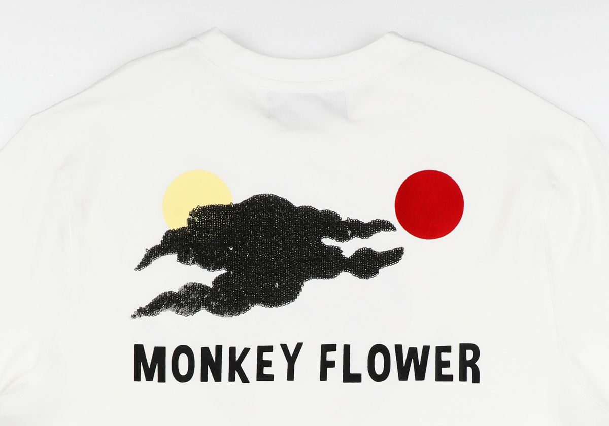 몽키플라워(Monkey Flower) 공용 몽키페이스 아트드로잉 반팔티셔츠/MM1WTS08U WHITE