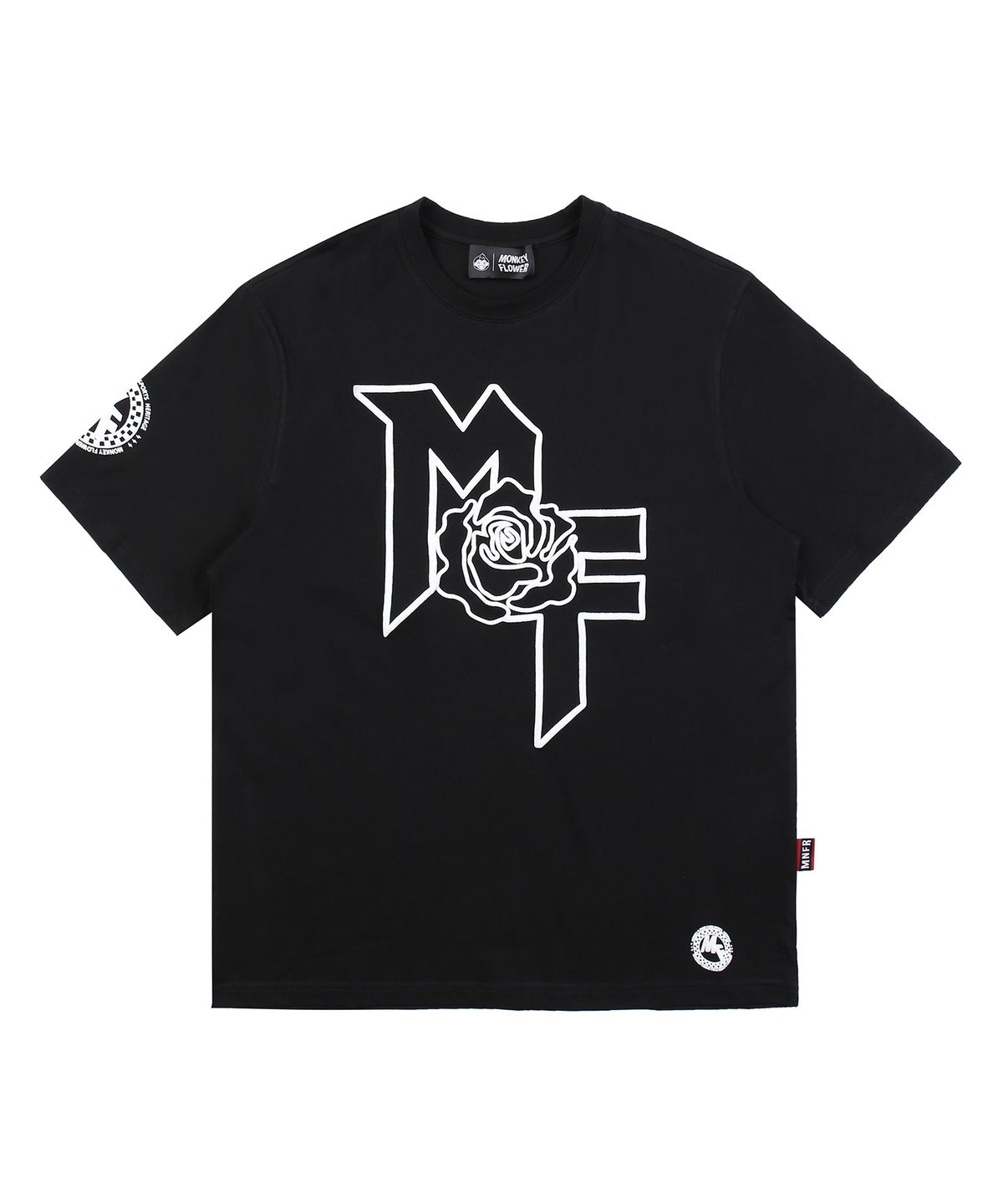 몽키플라워(Monkey Flower) 공용  빅 힙합 로즈 레귤러핏 반팔티셔츠/MM1WTS12U LIME