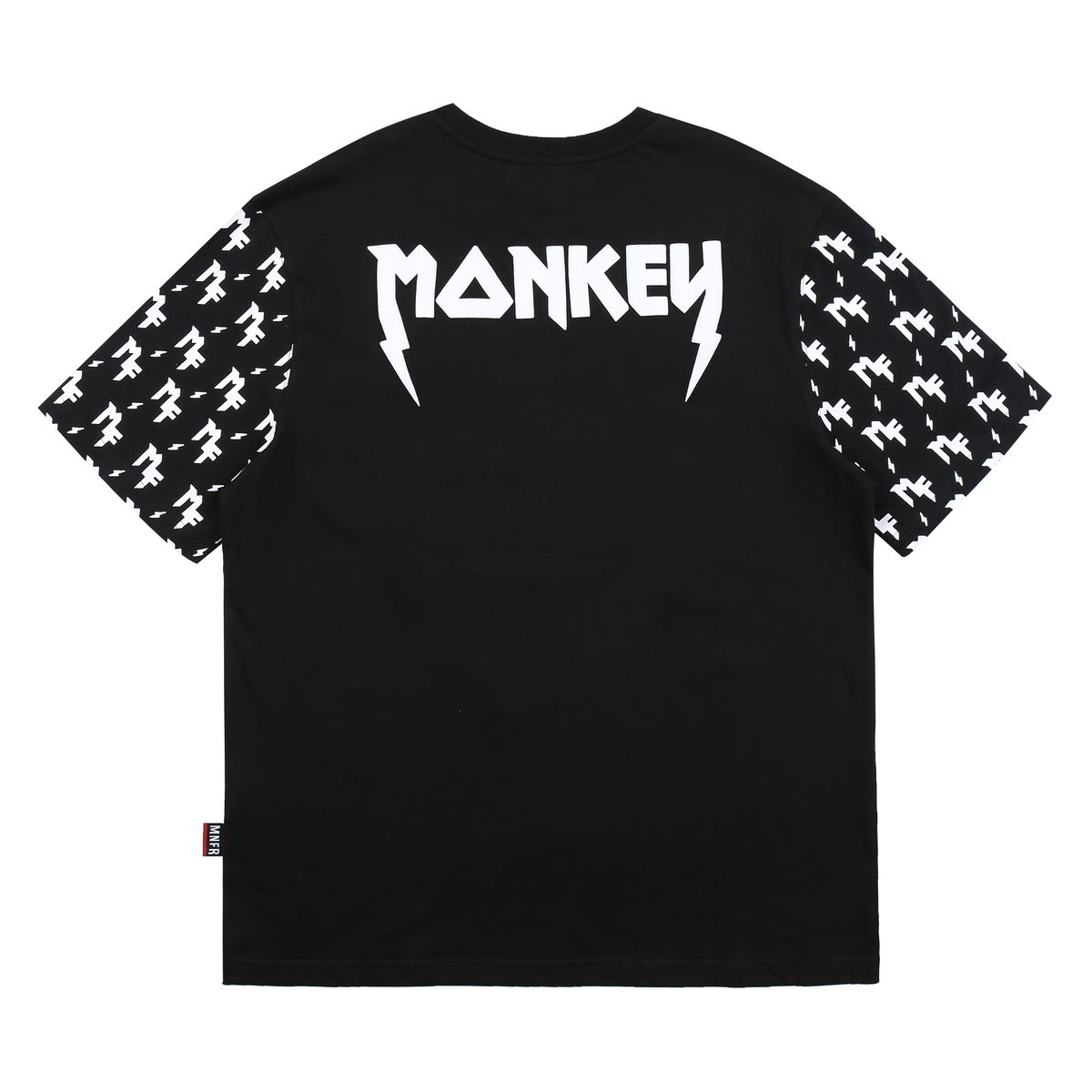 몽키플라워(Monkey Flower) 공용 힙합로즈 패턴그래픽 소매 반팔티셔츠/MM1WTS13U BLACK