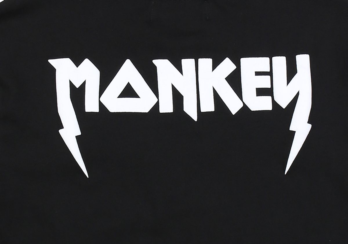 몽키플라워(Monkey Flower) 공용 힙합로즈 패턴그래픽 소매 반팔티셔츠/MM1WTS13U BLACK