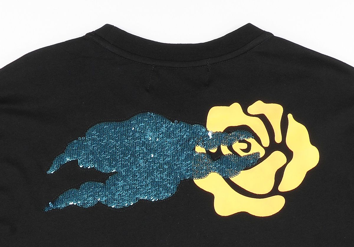 몽키플라워(Monkey Flower) 공용 M민화드로잉 레귤러핏 반팔티셔츠/MM1WTS09U BLACK