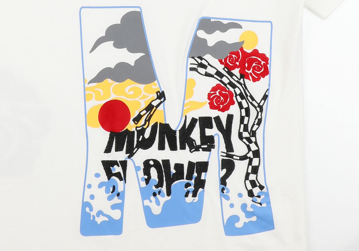 몽키플라워(Monkey Flower) 공용 M민화드로잉 레귤러핏 반팔티셔츠/MM1WTS09U WHITE