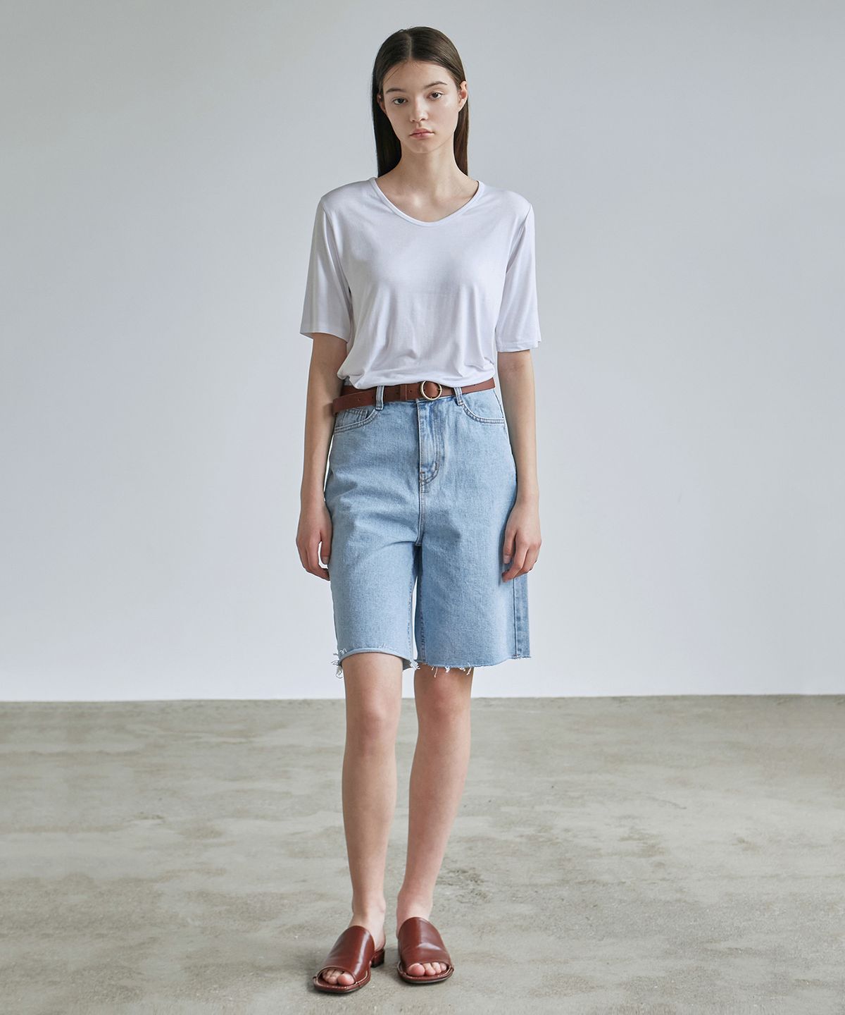 닉앤니콜(NICK&NICOLE) BASIC HALF TEE_WHITE