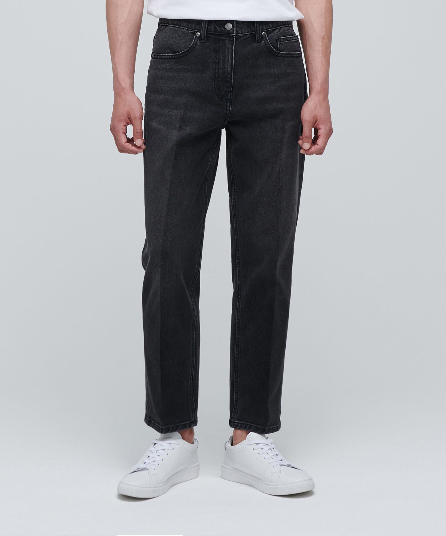MUSINSA | MUSINSA STANDARD TAPERED CROPPED DENIM PANTS