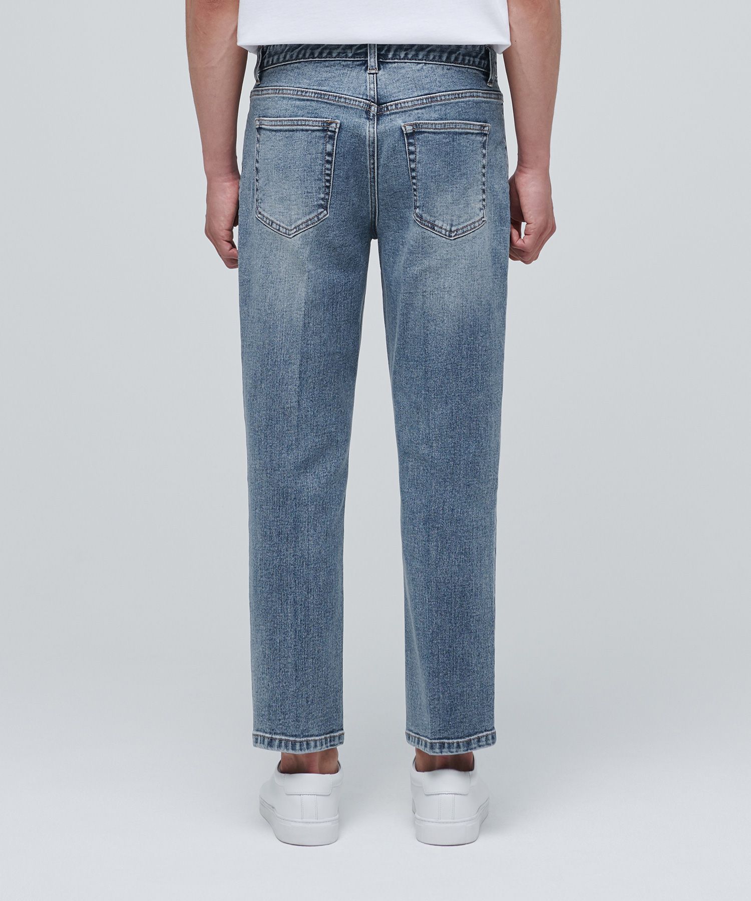 ★MUSINSA STANDARD★ Painted Wide Denim Pants Light Indigo M MUSINSA | MUSINSA STANDARD TAPERED CROPPED DENIM PANTS