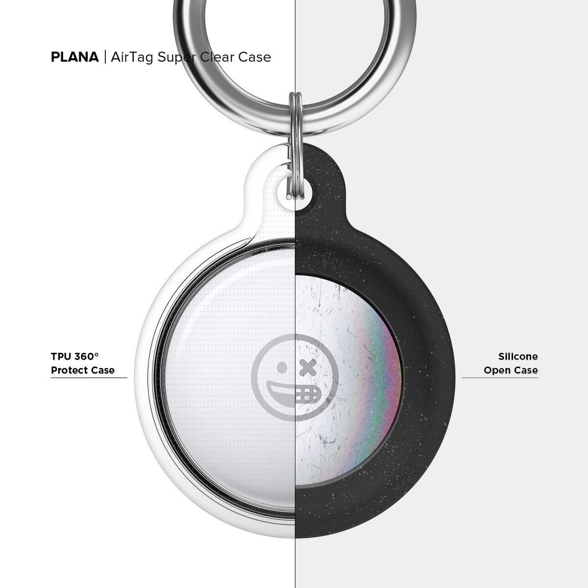 플래나(PLANA) 에어태그 슈퍼 클리어 TPU 투명 케이스 키링