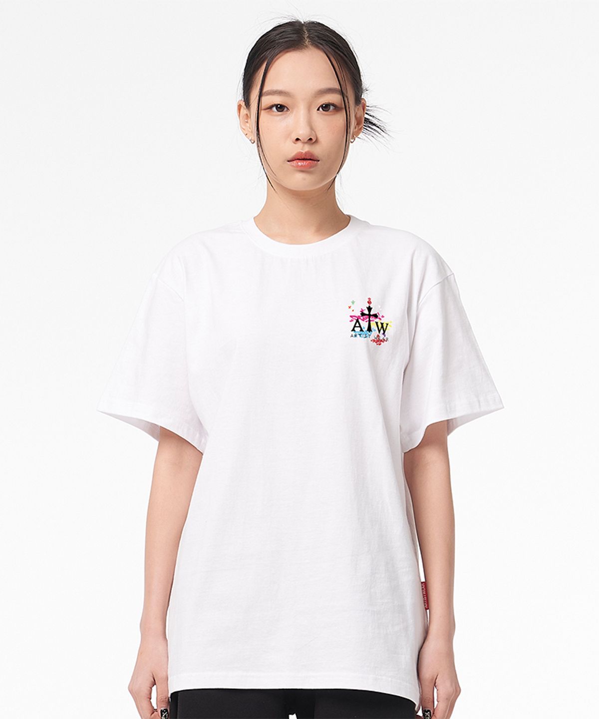 아티스트웨어(ARTISTWEAR) [ATW X 레오다브] 피스메이커 오버핏 반팔티_WH