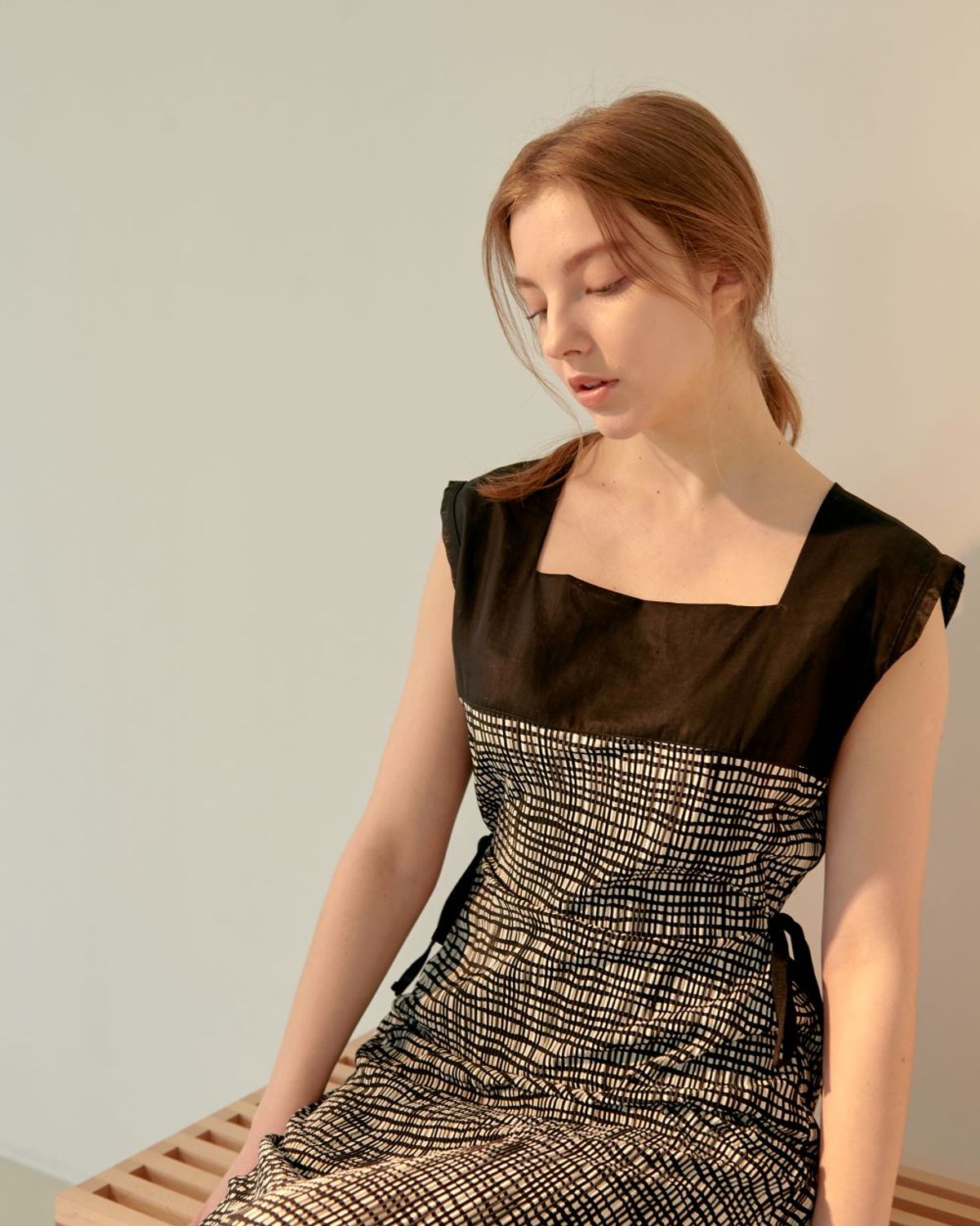 피노블랑코(PINO BLANCO) Black Ripple Onepiece