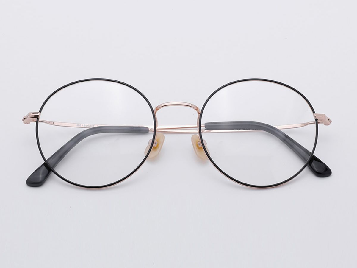 알로아이웨어(ALO EYEWEAR) [ALOXROUNZ] AR8101A C3 오버사이즈 블랙/로즈골드 라운드 안경테