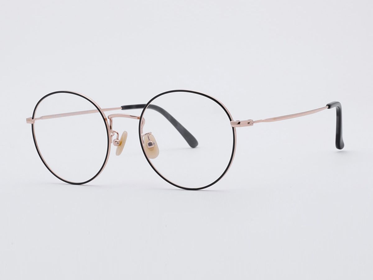 알로아이웨어(ALO EYEWEAR) [ALOXROUNZ] AR8101A C3 오버사이즈 블랙/로즈골드 라운드 안경테
