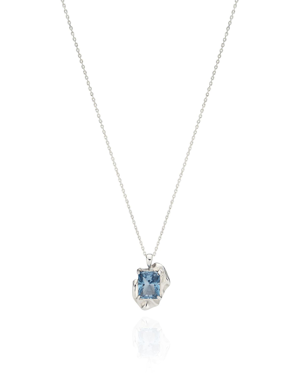 파피(POPPI) Silver topaz wave necklace