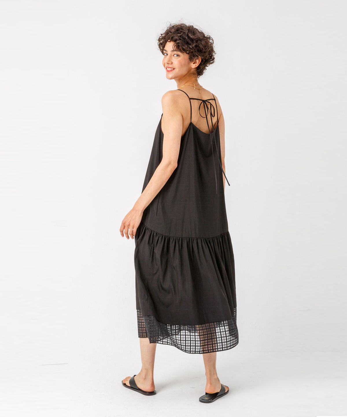페이지(PAGE) 스트랩 슬리브 드레스_블랙