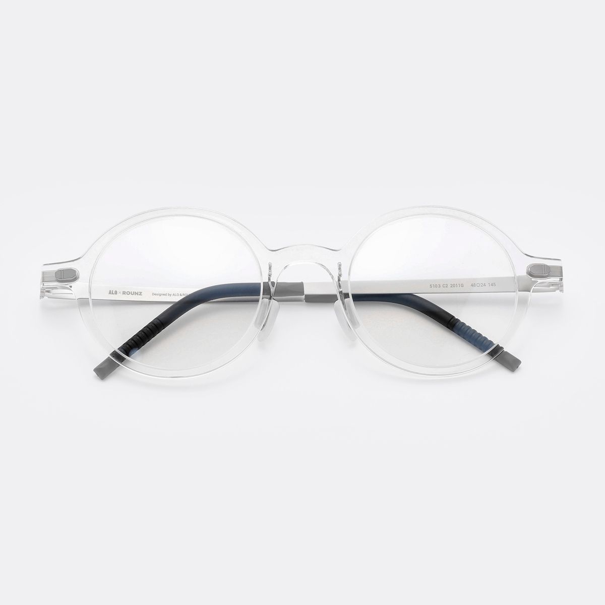 알로아이웨어(ALO EYEWEAR) [ALOXROUNZ] The air ARA5103 C2 초경량 라운드 오버사이즈 투명 클리어 안경테