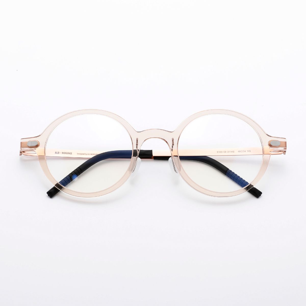 알로아이웨어(ALO EYEWEAR) [ALOXROUNZ] The air ARA5103 C3 초경량 라운드 오버사이즈 투명 피치 안경테