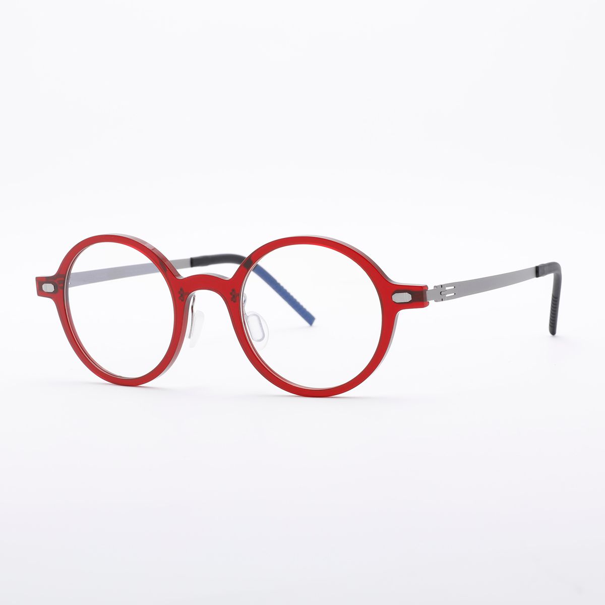 알로아이웨어(ALO EYEWEAR) [ALOXROUNZ] The air ARA5103 C4 초경량 라운드 오버사이즈 투명 레드 안경테