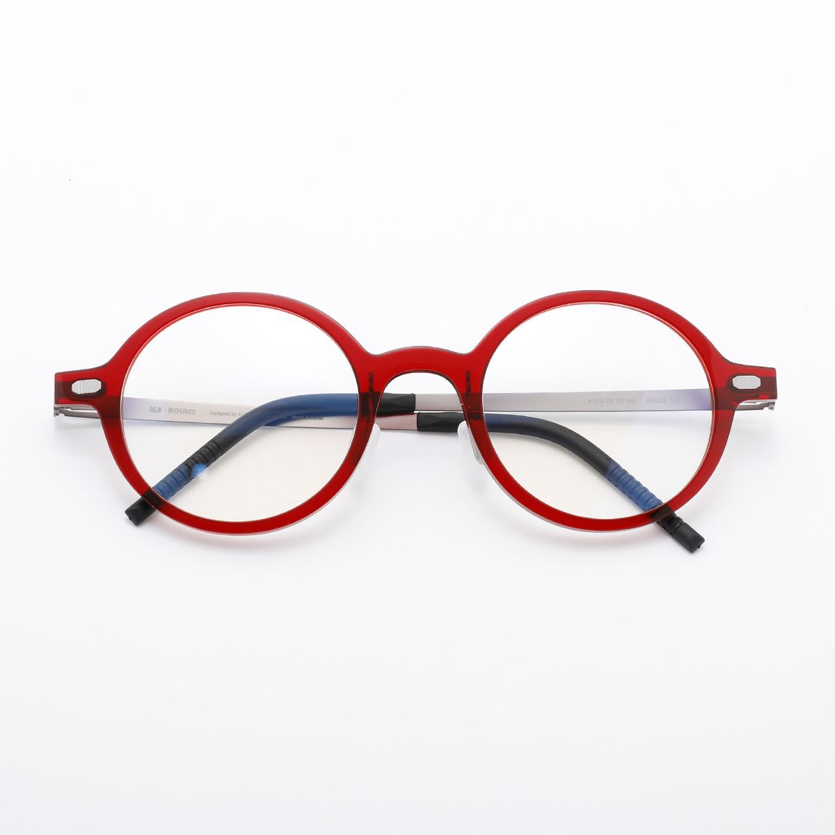 알로아이웨어(ALO EYEWEAR) [ALOXROUNZ] The air ARA5103 C4 초경량 라운드 오버사이즈 투명 레드 안경테