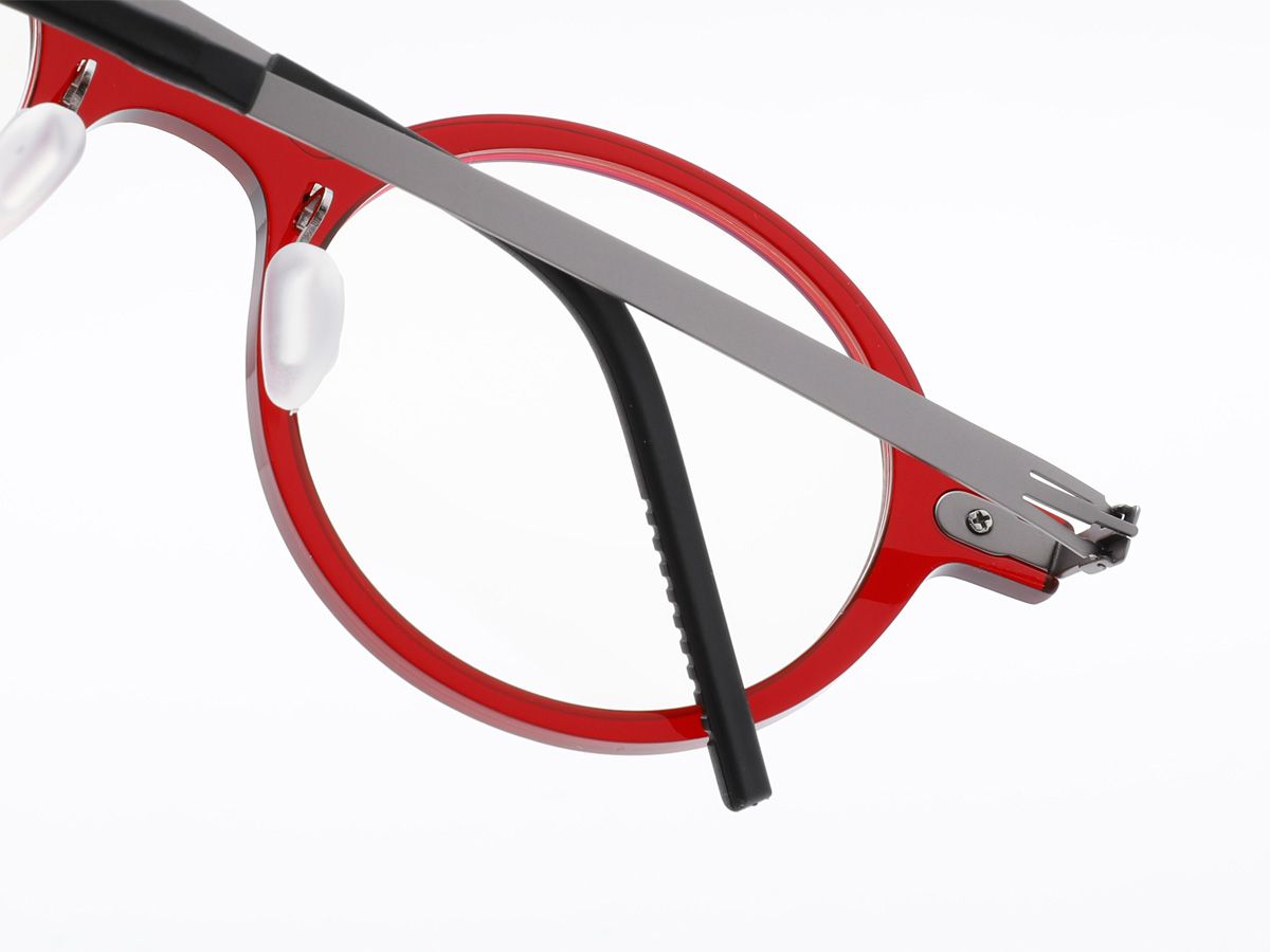 알로아이웨어(ALO EYEWEAR) [ALOXROUNZ] The air ARA5103 C4 초경량 라운드 오버사이즈 투명 레드 안경테