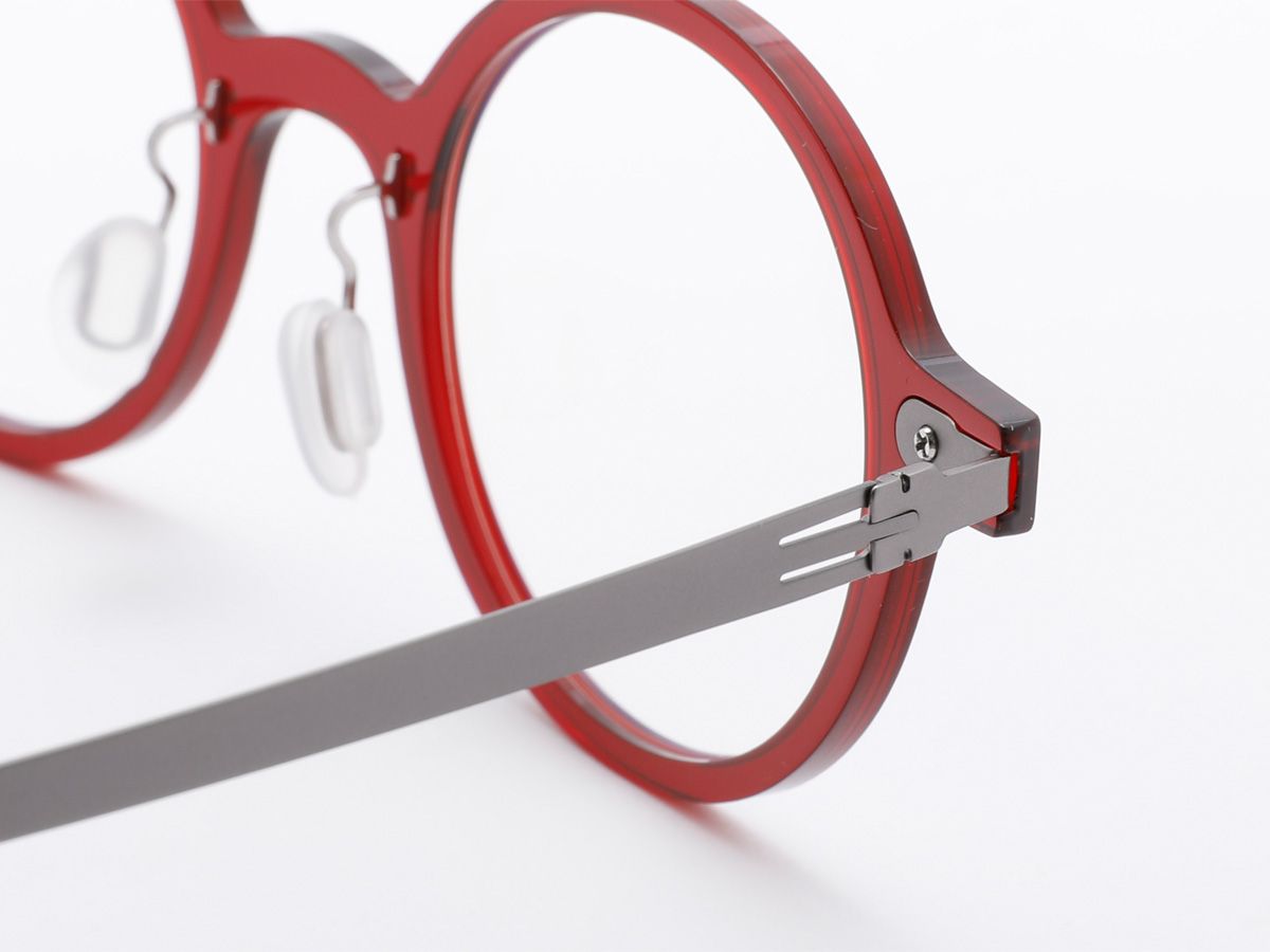 알로아이웨어(ALO EYEWEAR) [ALOXROUNZ] The air ARA5103 C4 초경량 라운드 오버사이즈 투명 레드 안경테