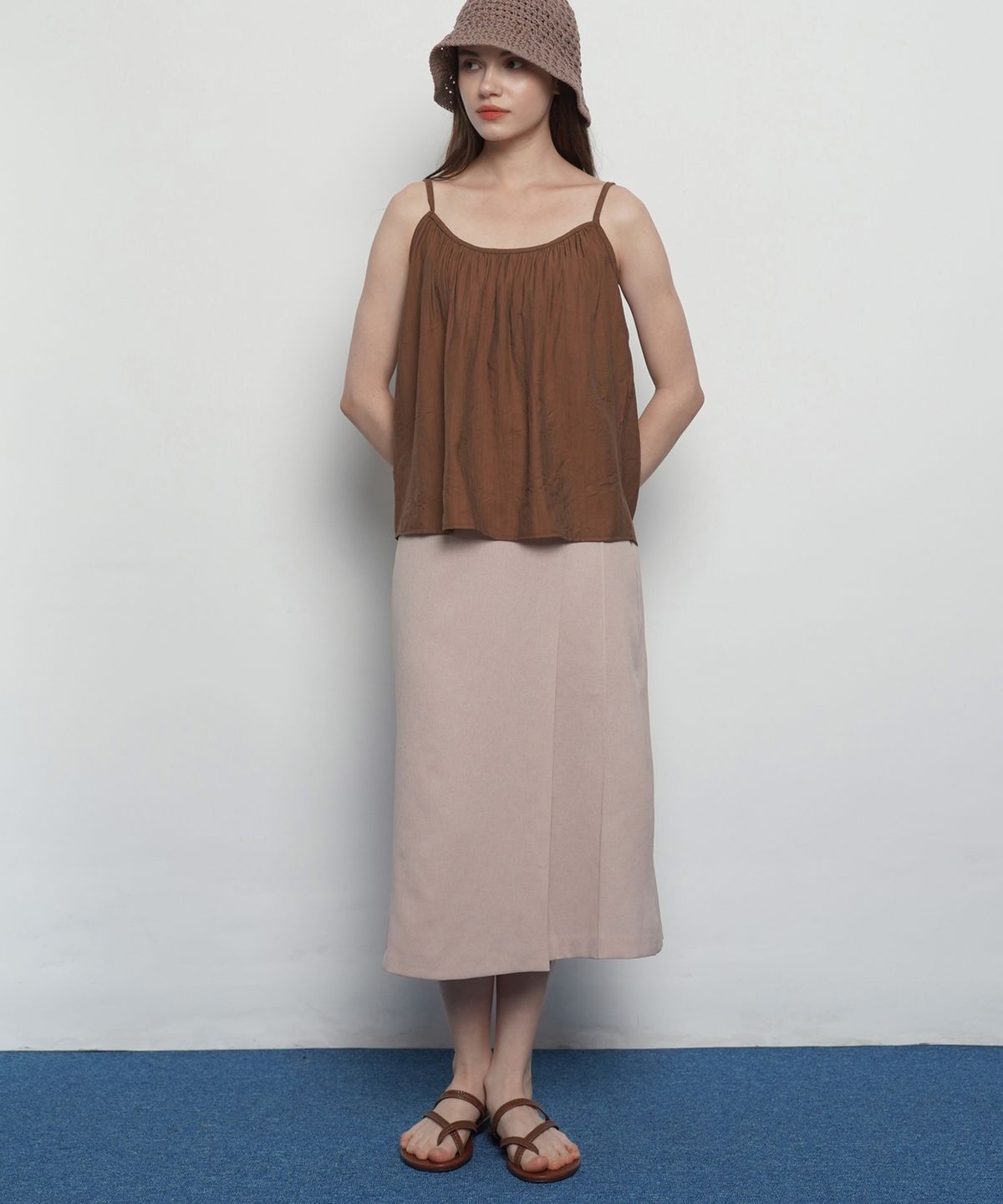 에이본(THE-ABON) W327 rap long skirts ivory