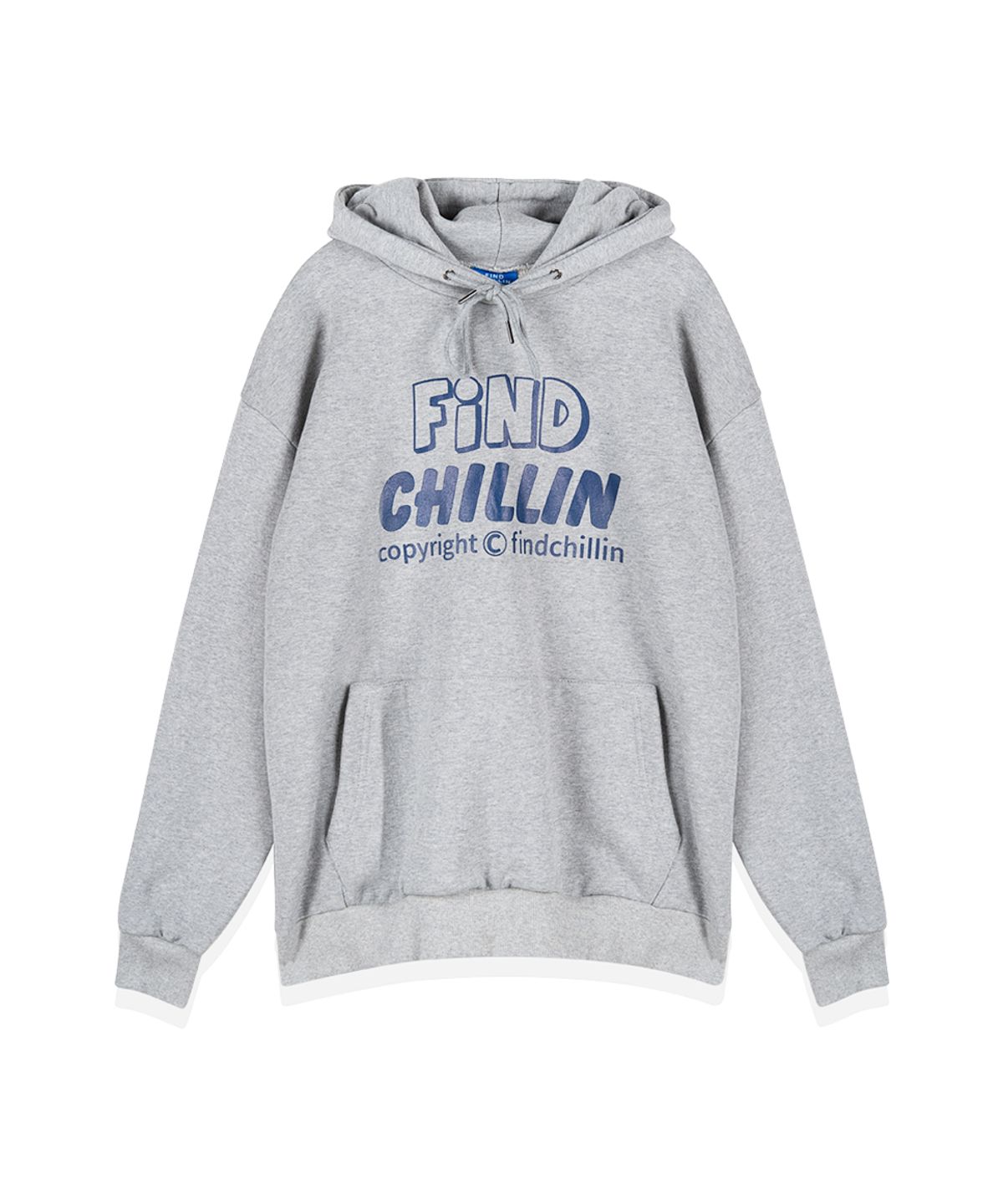 파인드칠린(FINDCHILLIN) MG3121 키치 로고 후드 멜란지그레이