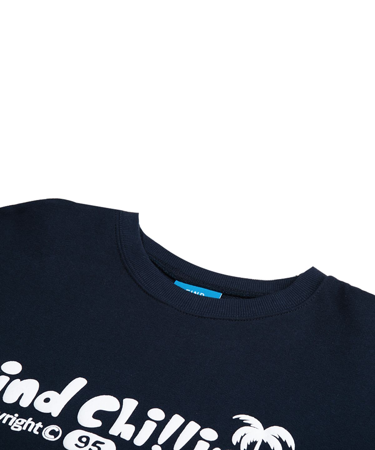 파인드칠린(FINDCHILLIN) NA1121 팜트리 로고 맨투맨 네이비