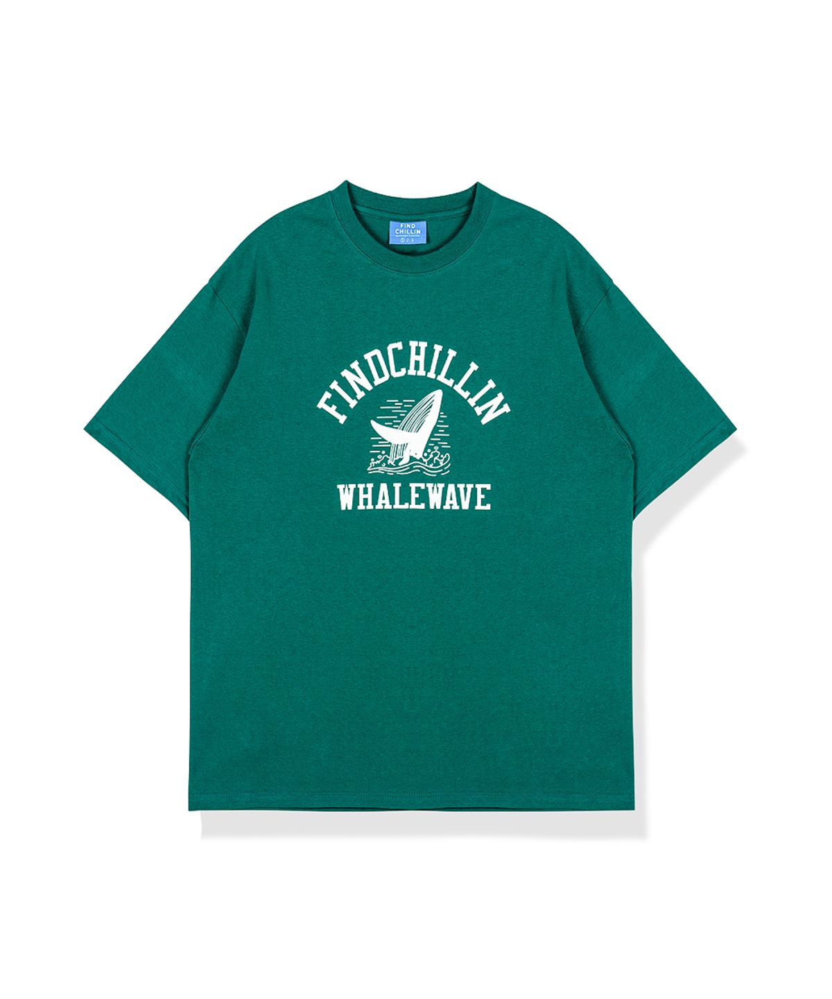 파인드칠린(FINDCHILLIN) VG1221 웨일웨이브 티셔츠 빈티지그린