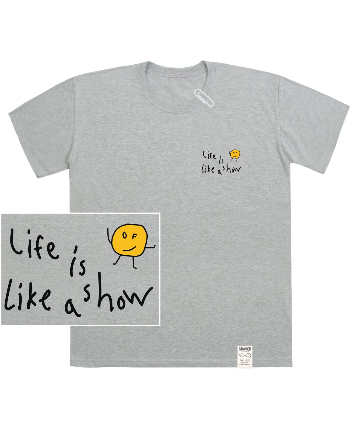 그레이버(GRAVER) [UNISEX]드로잉 도트 라이프 로고 반팔티_그레이