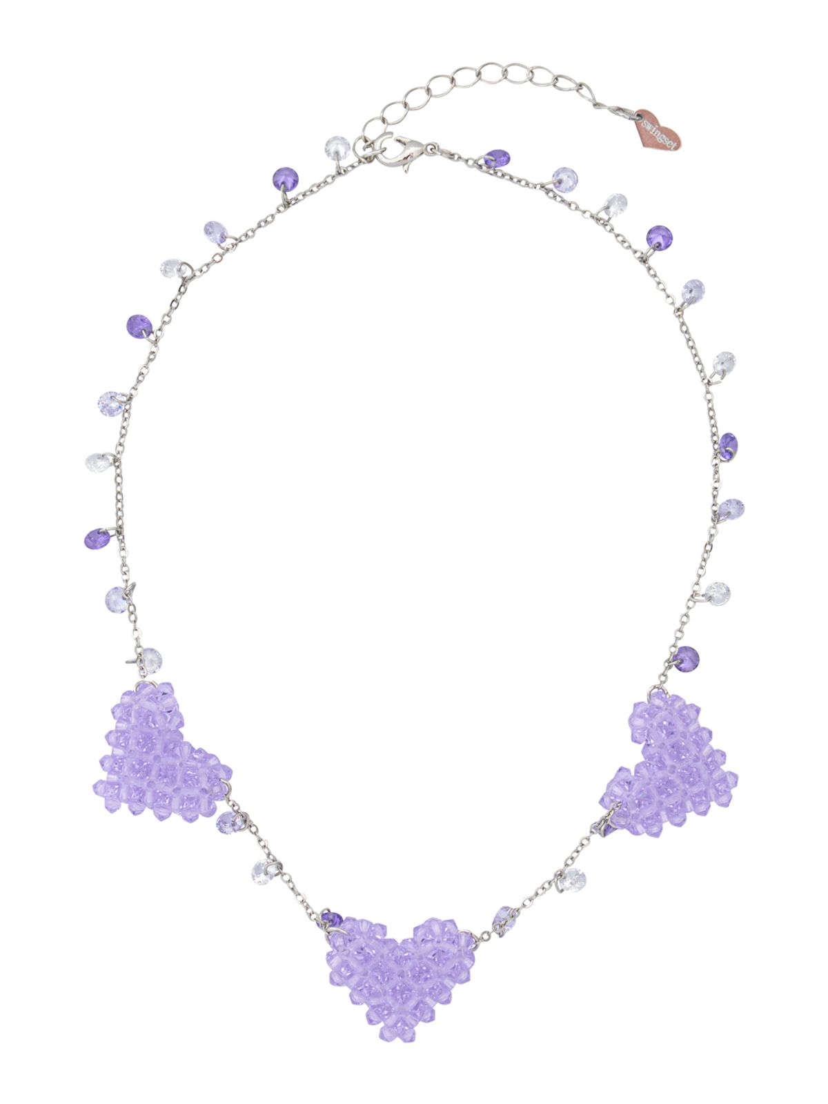스윙셋(SWINGSET) Triple Heart Beads Necklace (Lavender)