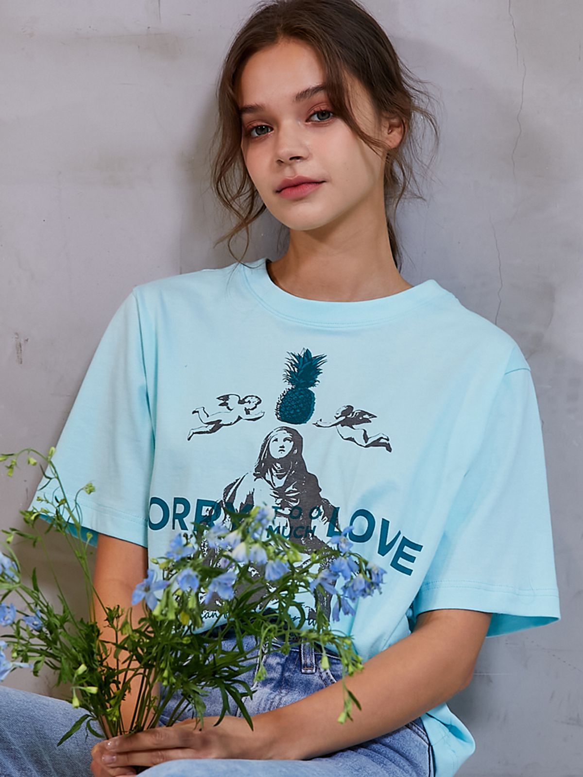 쏘리, 투 머치 러브(SORRY, TOO MUCH LOVE) Angel Pineapple Tee_Blue