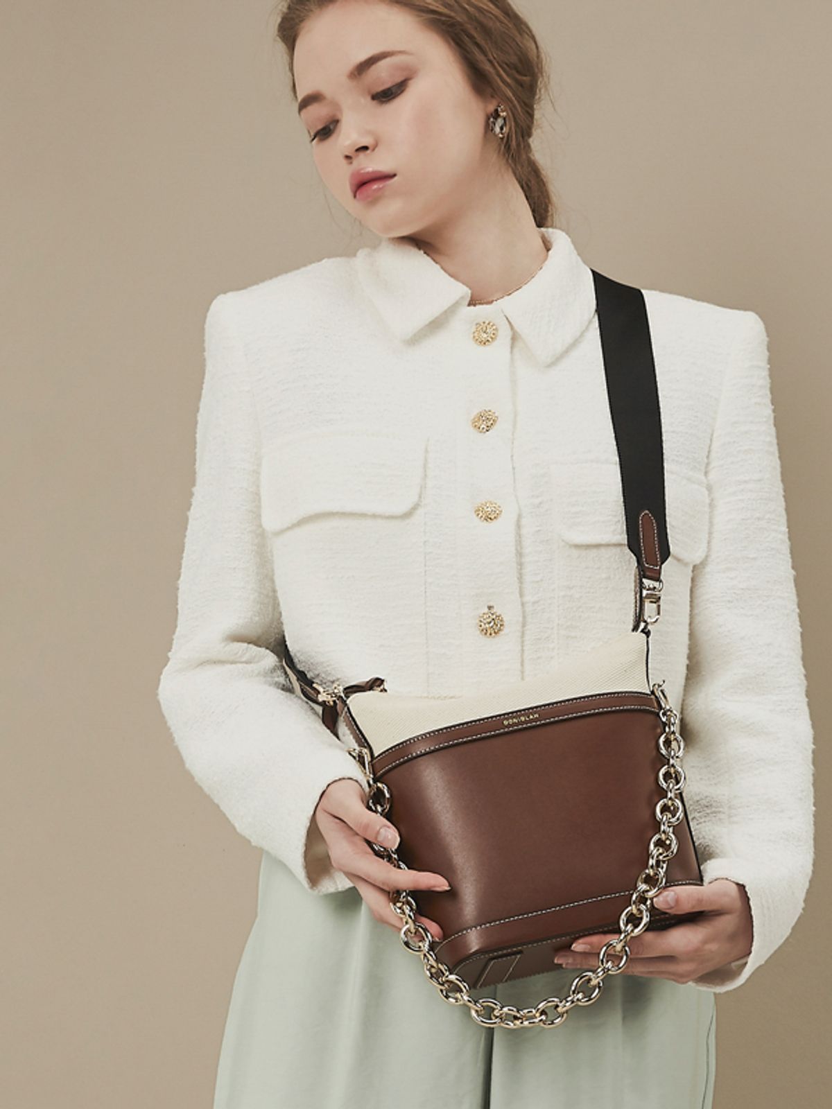 보니블라(BONIBLAH) ERON BAG (DEEP BROWN)