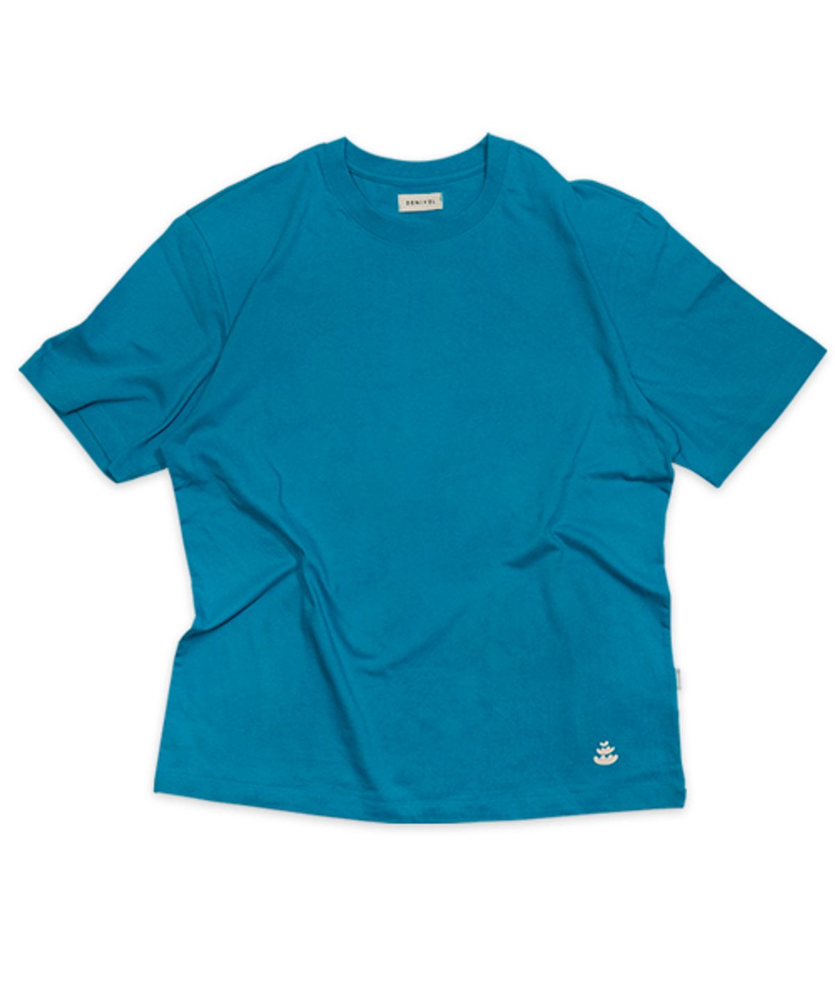드니벨(DENIVEL) 오버핏 하트라인 심볼 티셔츠 (Teal Green)
