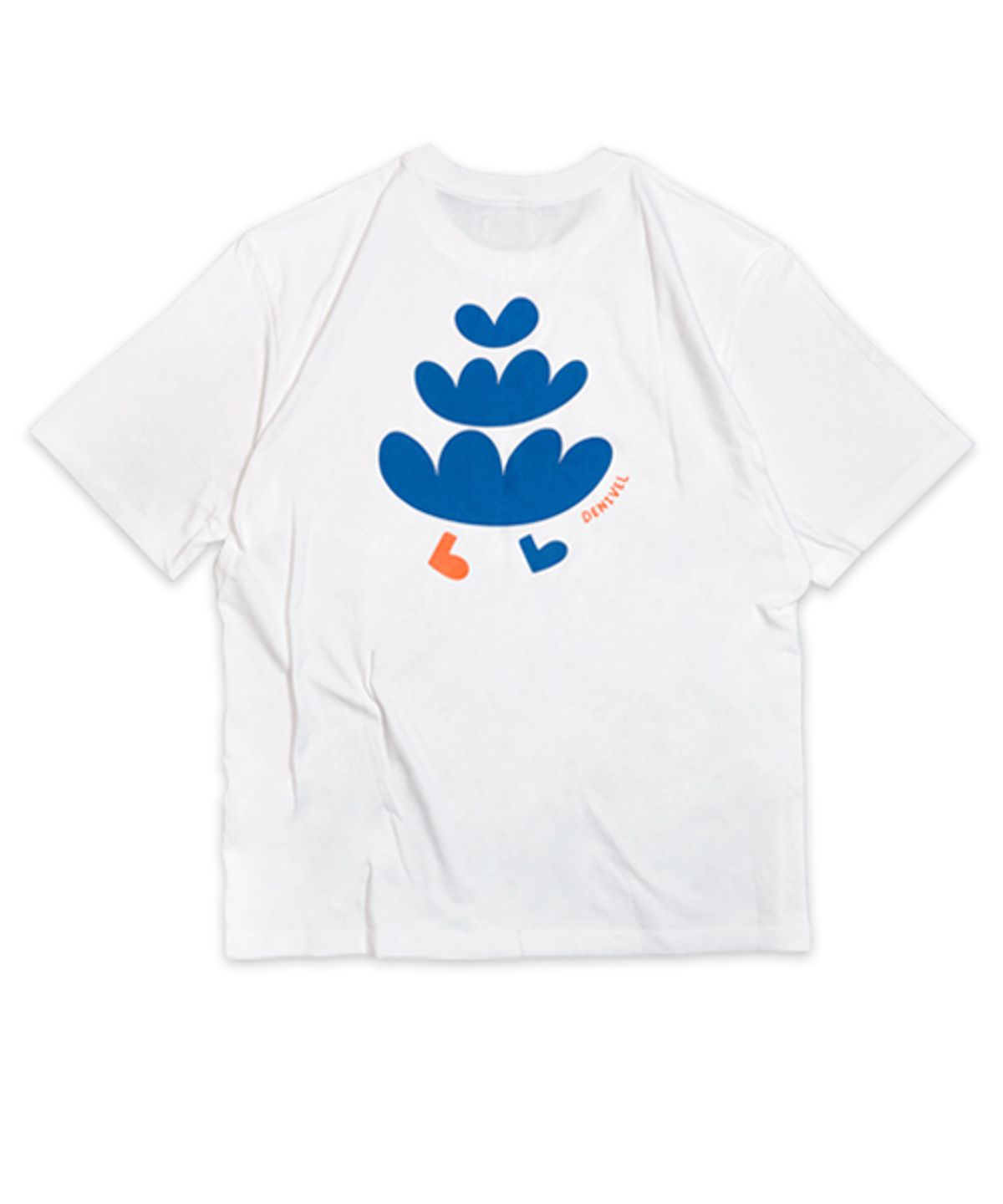 드니벨 맨즈(DENIVEL MENS) 오버핏 워킹 심볼 티셔츠 (White)