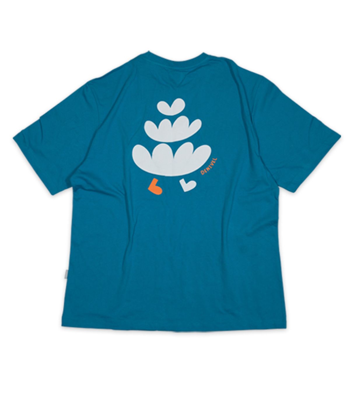 드니벨 맨즈(DENIVEL MENS) 오버핏 워킹 심볼 티셔츠 (Teal Green)