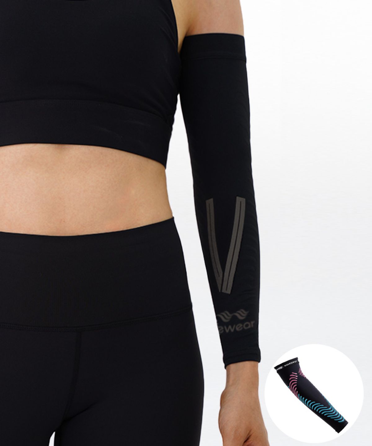 웨이브웨어(WAVEWEAR) 테니스/골프엘보 테이핑 스킨핏 팔보호대 F1 (블랙)