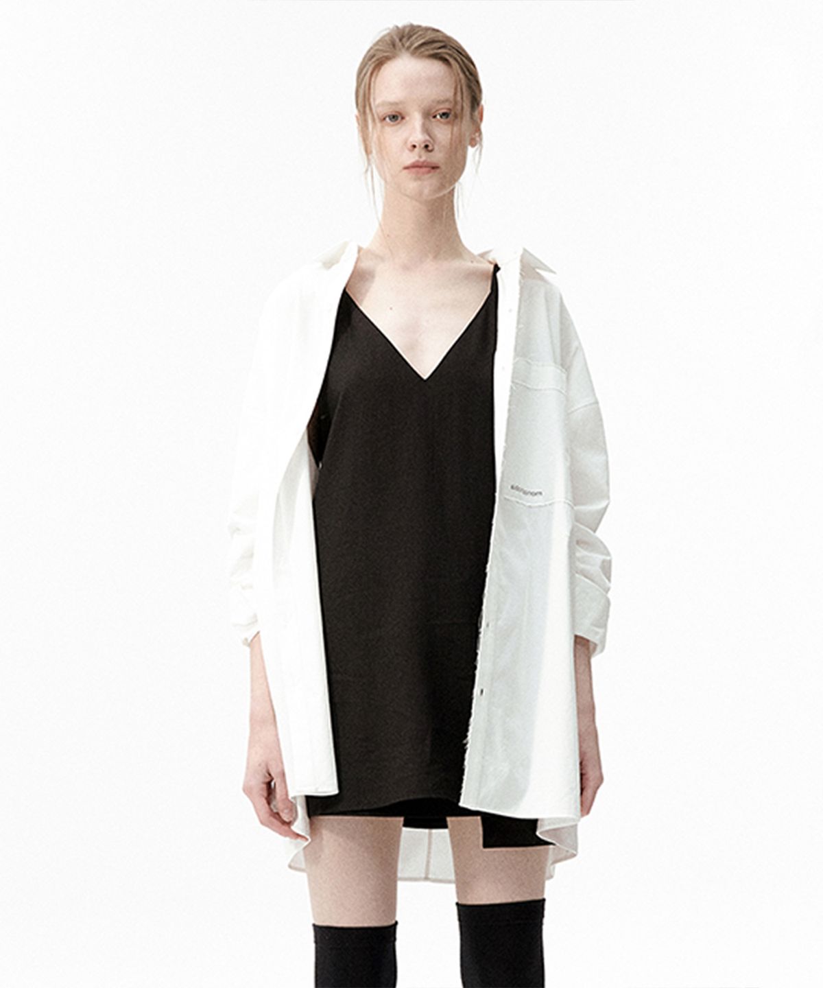 모노포비아(MONOPHOBIA) MONOPHOBIA REFLECT OVERSIZED POCKET SHIRT