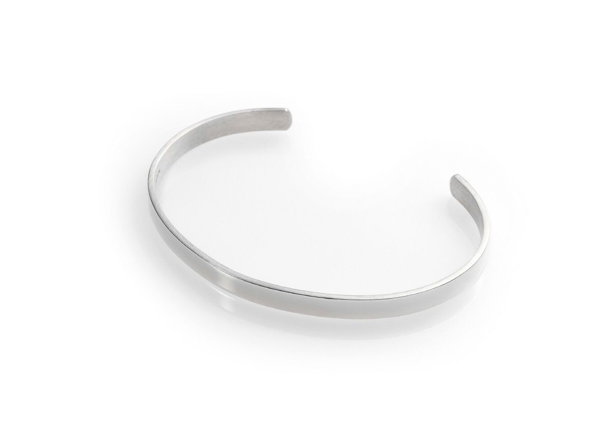 하우데어(HOWTHERE) simple wide silver bangle (유광)