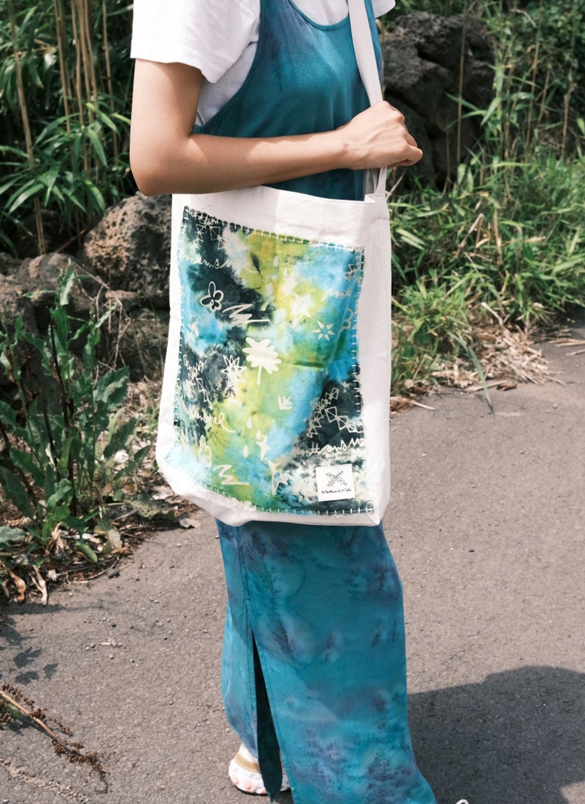 멧앤멜(MATT AND MEL) [Patchwork Canvas Bag] Life in Travel-Tie-dye Lime