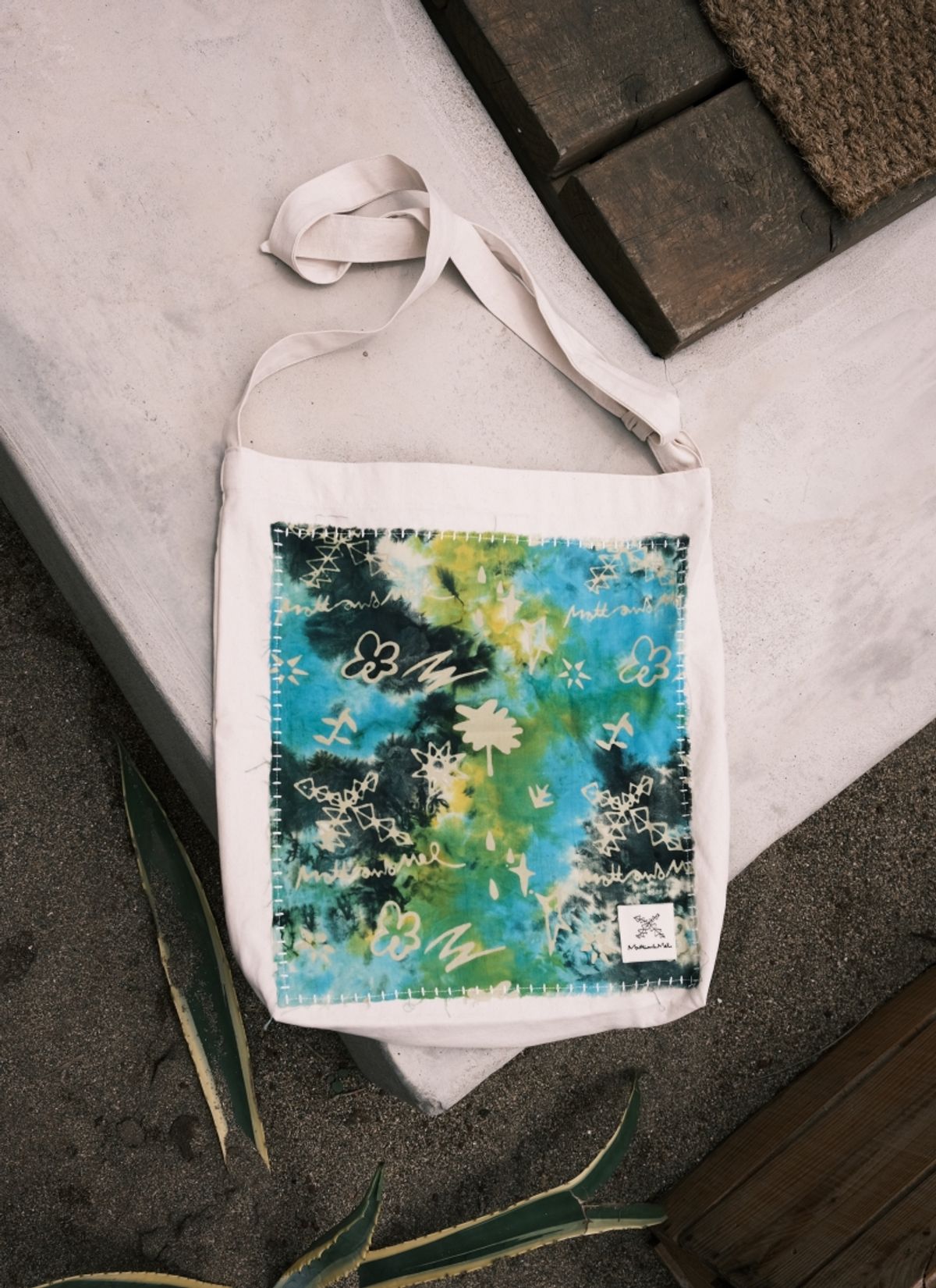 멧앤멜(MATT AND MEL) [Patchwork Canvas Bag] Life in Travel-Tie-dye Lime