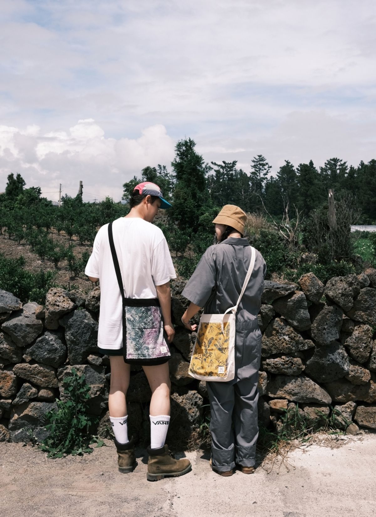 멧앤멜(MATT AND MEL) [Patchwork Canvas Bag] Banana Leaves - Mustard