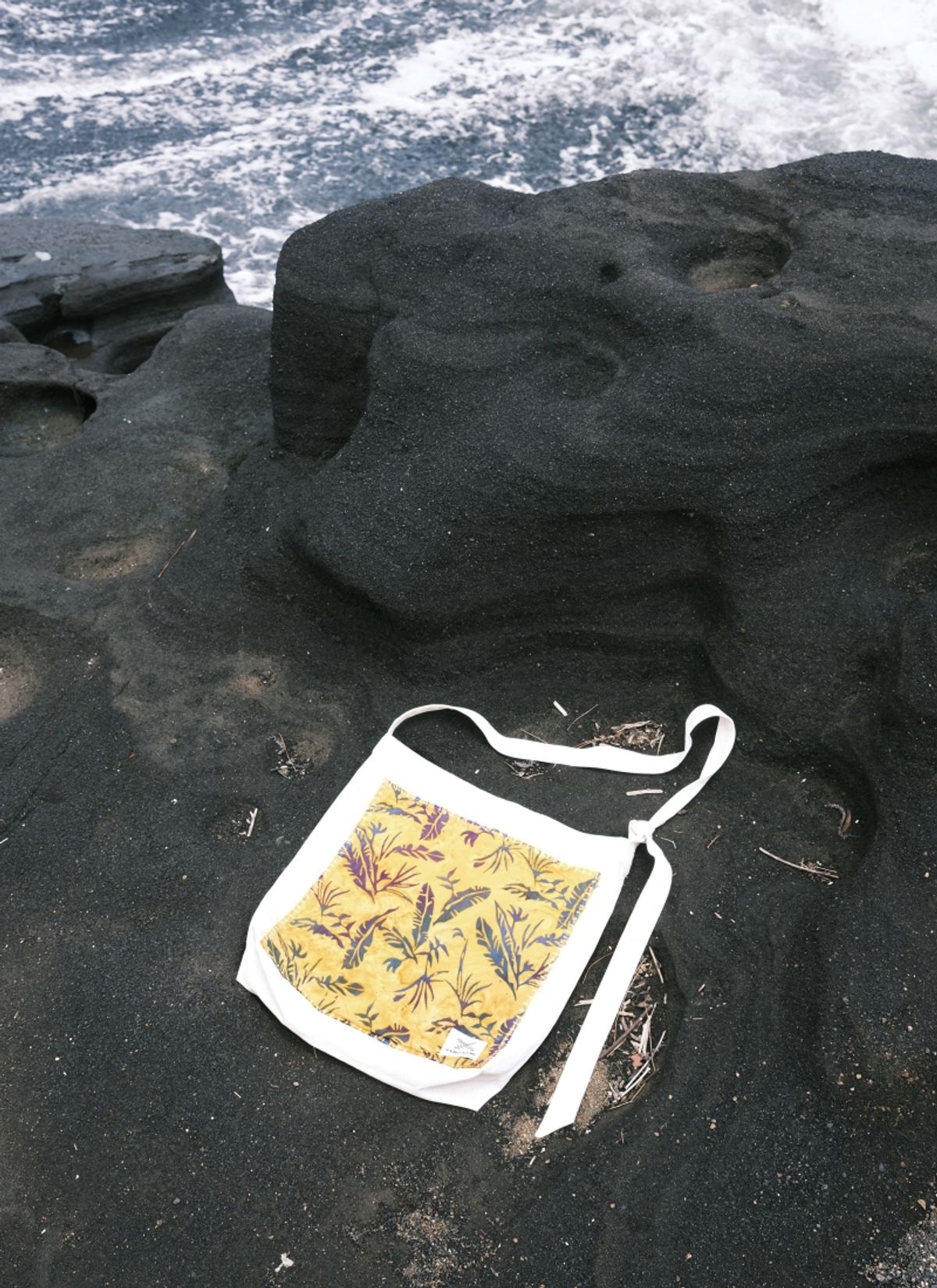 멧앤멜(MATT AND MEL) [Patchwork Canvas Bag] Banana Leaves - Mustard