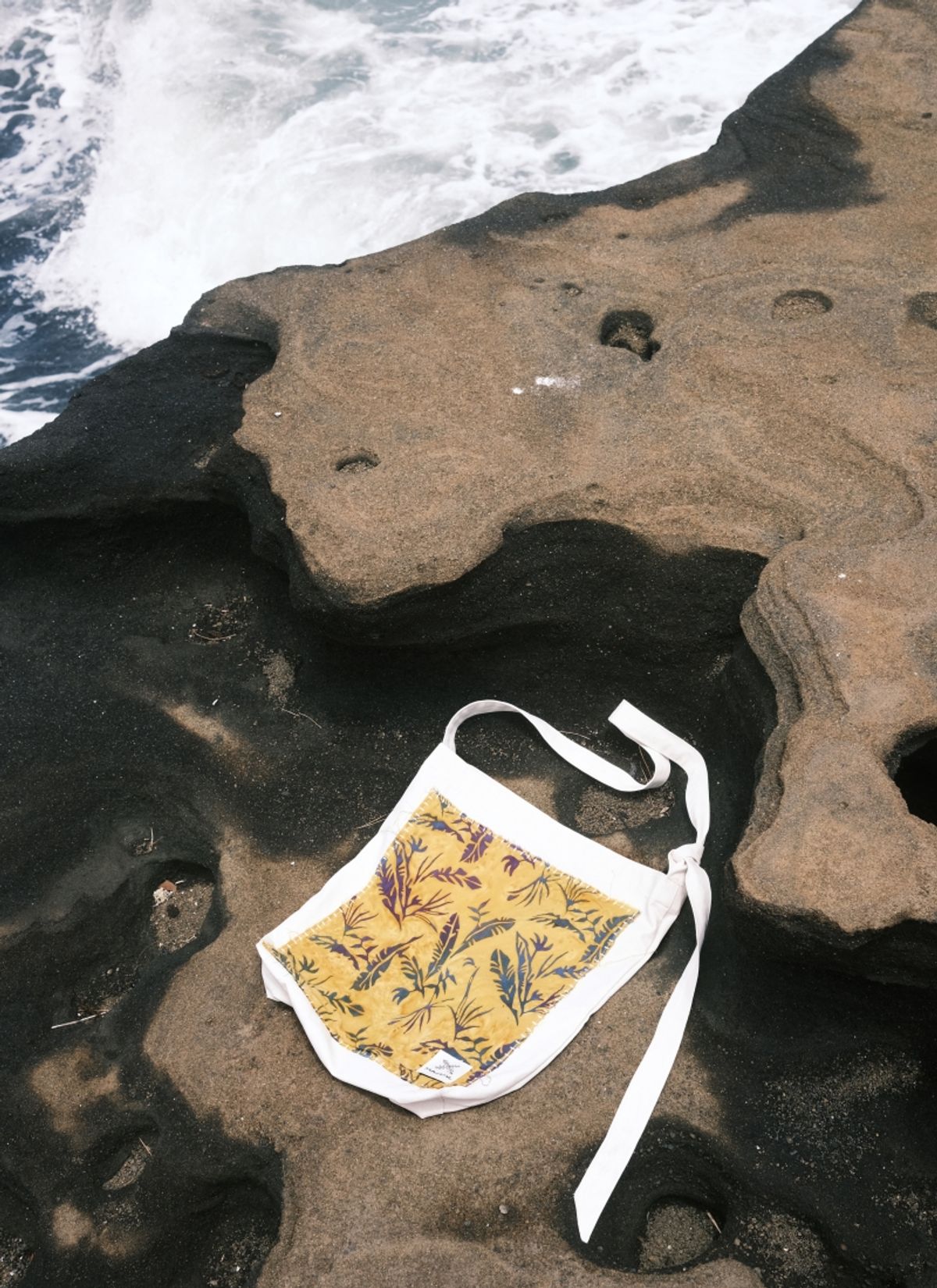 멧앤멜(MATT AND MEL) [Patchwork Canvas Bag] Banana Leaves - Mustard