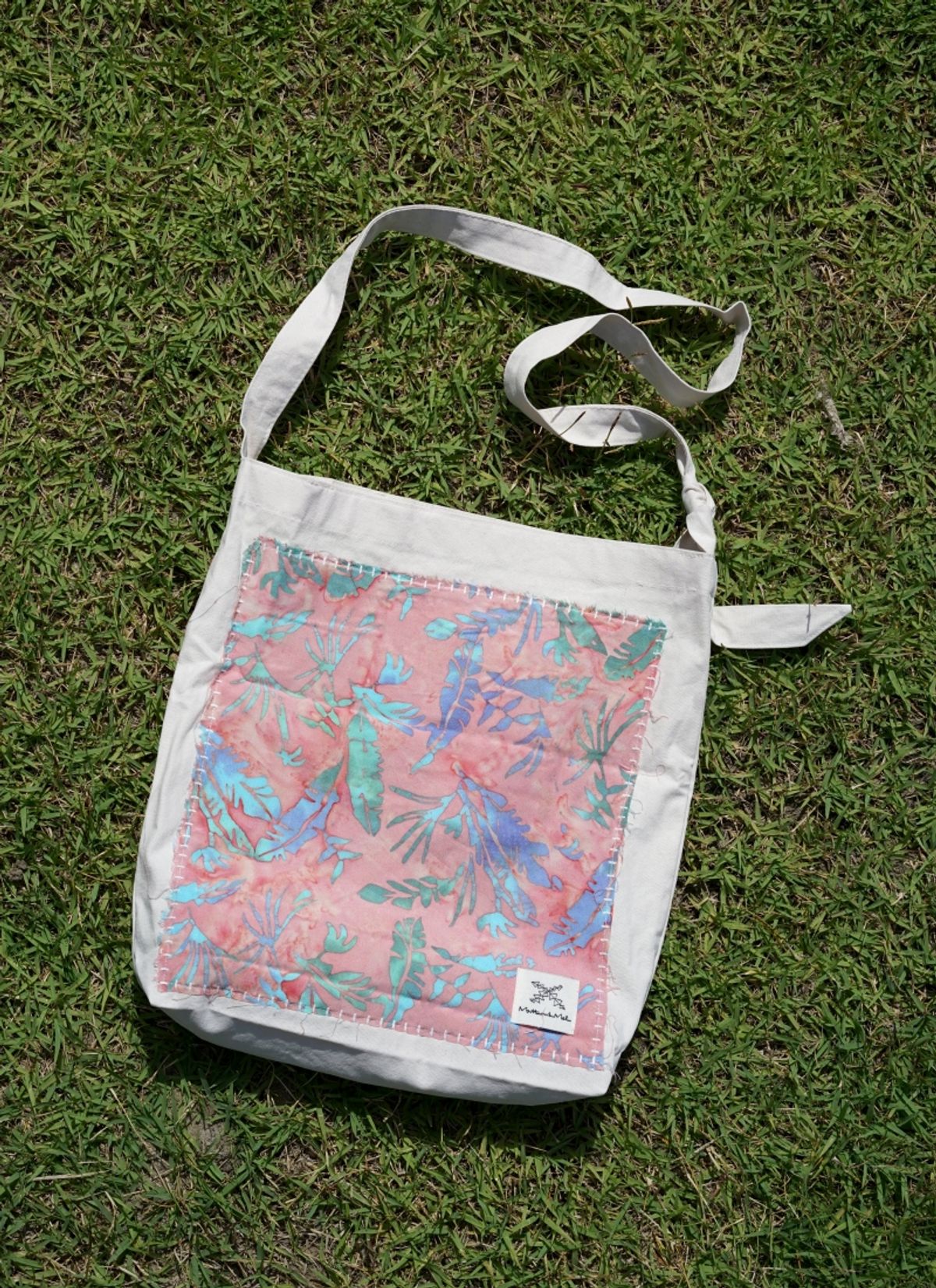 멧앤멜(MATT AND MEL) [Patchwork Canvas Bag] Banana Leaves - Pale Pink