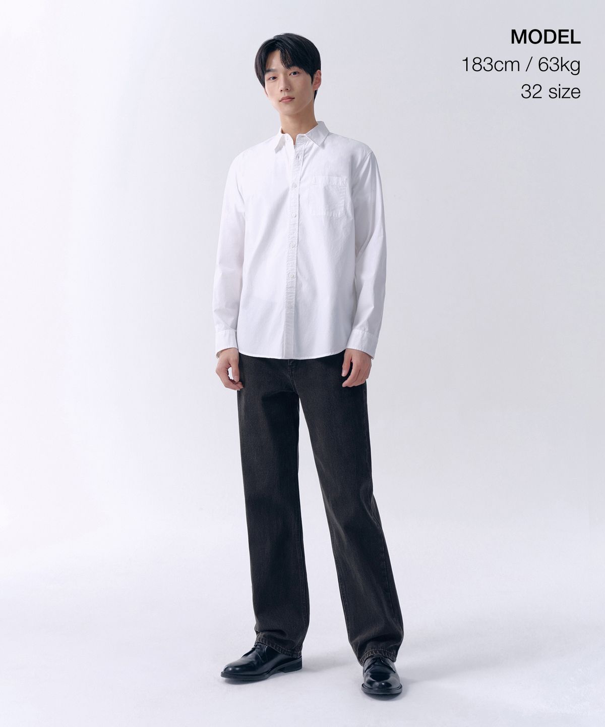 무신사 스탠다드(MUSINSA STANDARD) 스트레이트 데님 팬츠 [워시드 블랙]