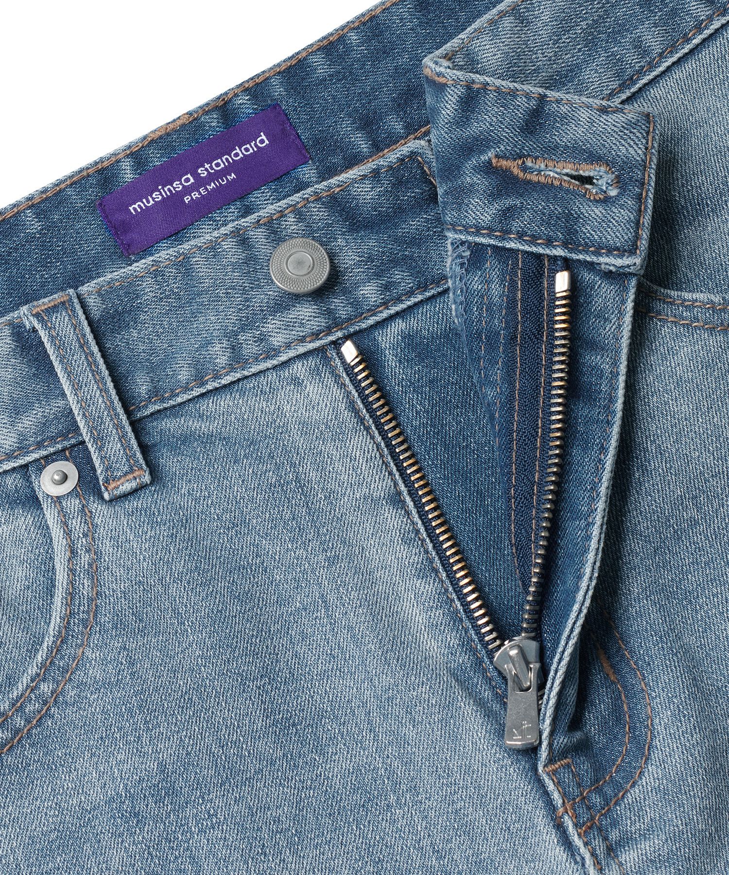 ★MUSINSA STANDARD★ KIPAS Straight Denim Pants Medium Indig MUSINSA | MUSINSA STANDARD Common Brush Wide Denim Pants