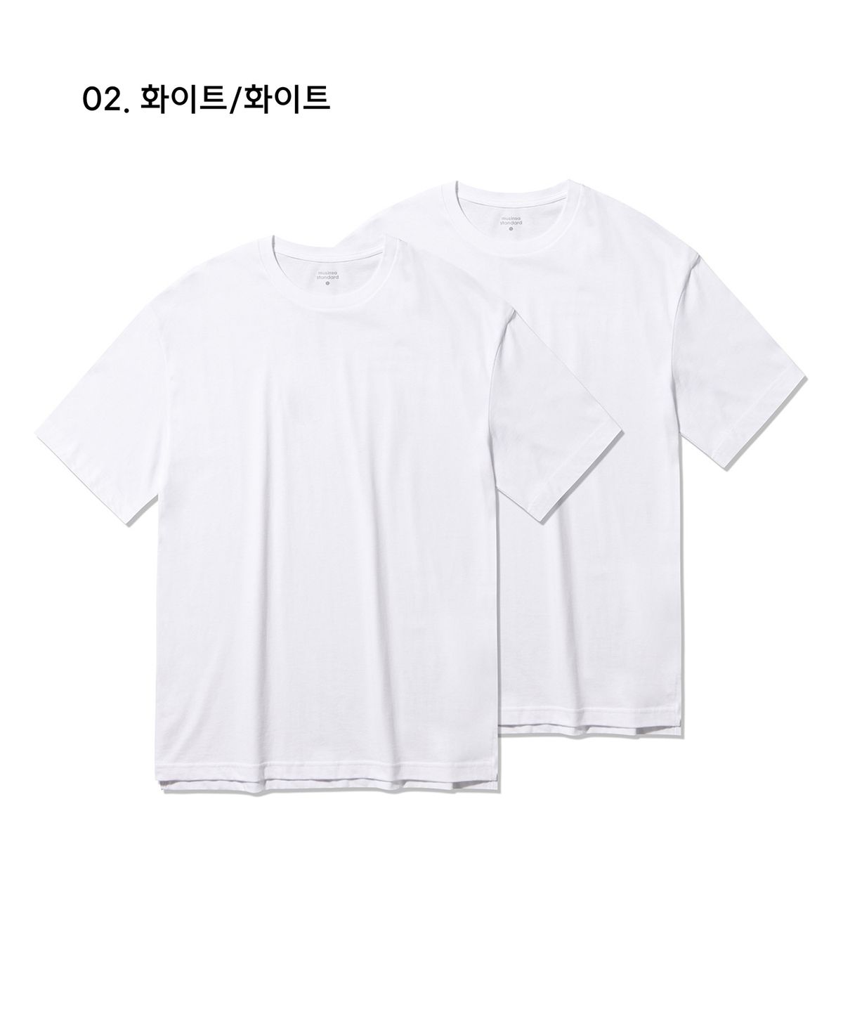 무신사 스탠다드(MUSINSA STANDARD) 오버사이즈 크루 넥 티셔츠 2팩