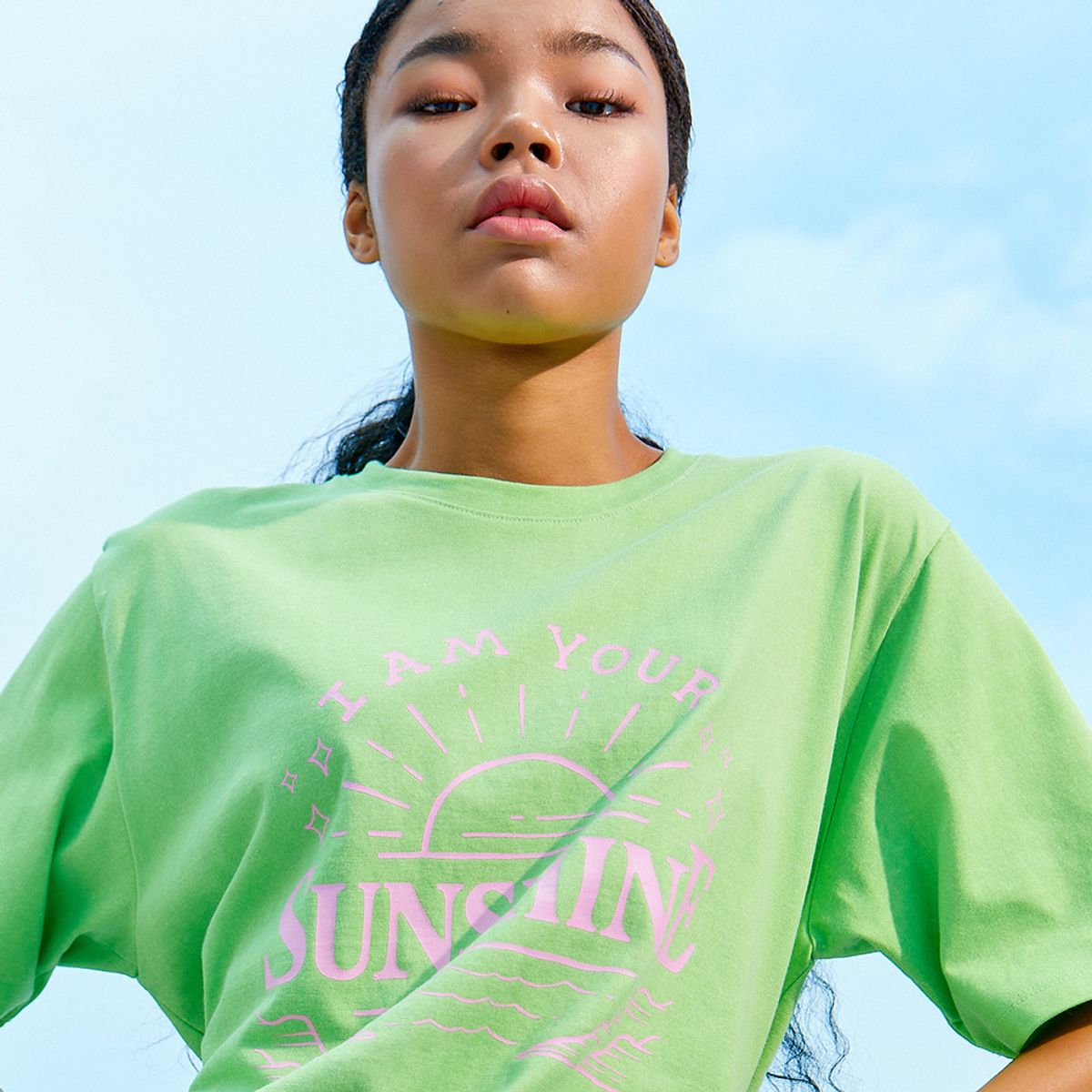 썸띵굿(SOMETHING GOOD) Sunshine Pigment T shirts GREEN