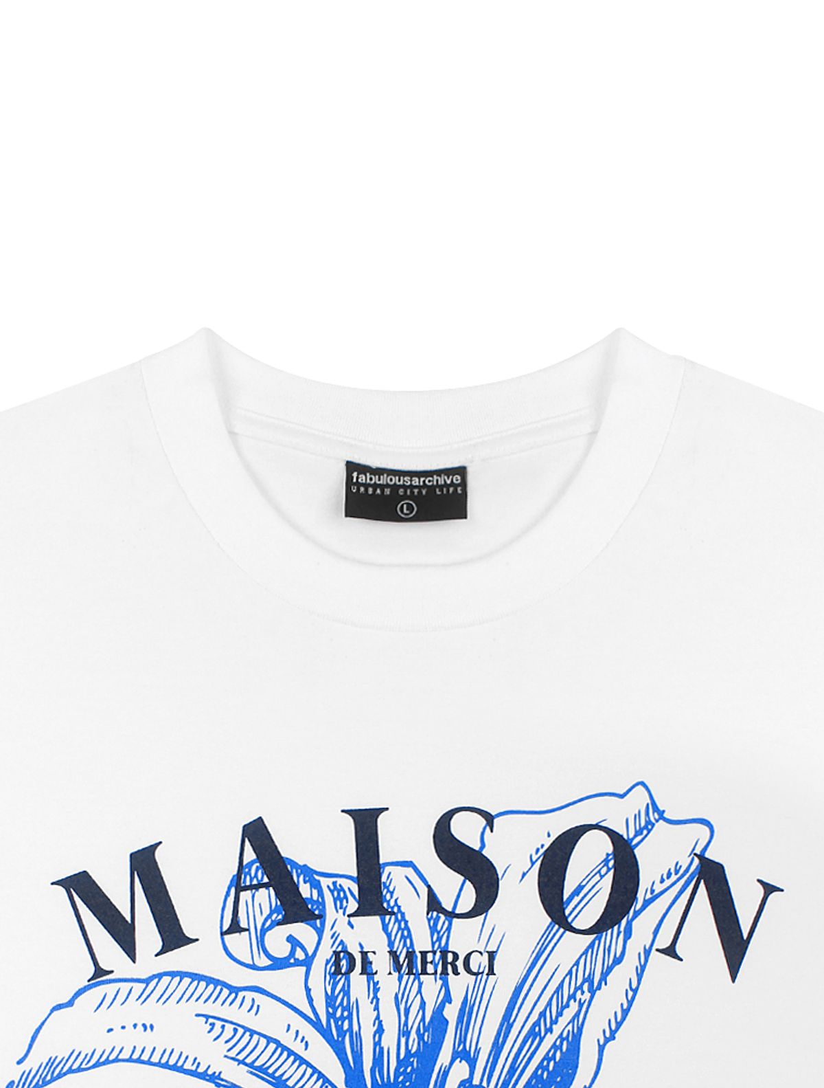 라 메종 스튜디오(LA MAISON STUDIO) UNISEX 오버핏 싱글 MAISON프린팅 슬리브리스 탑 화이트(FCB2TS300M)