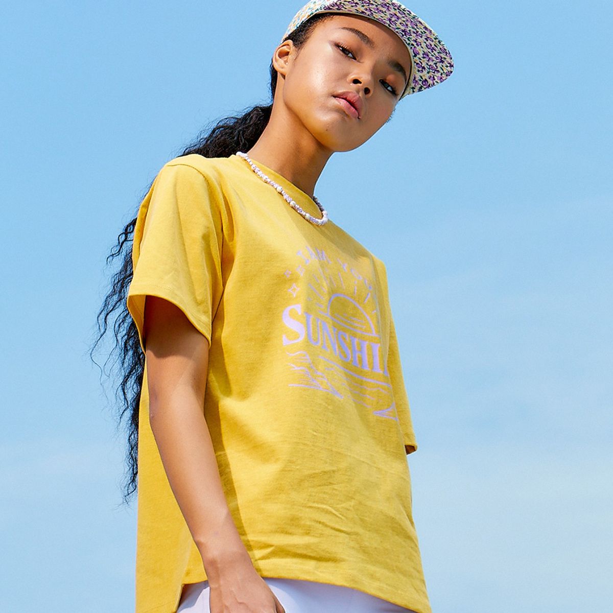 썸띵굿(SOMETHING GOOD) Sunshine Pigment T shirts YELLOW